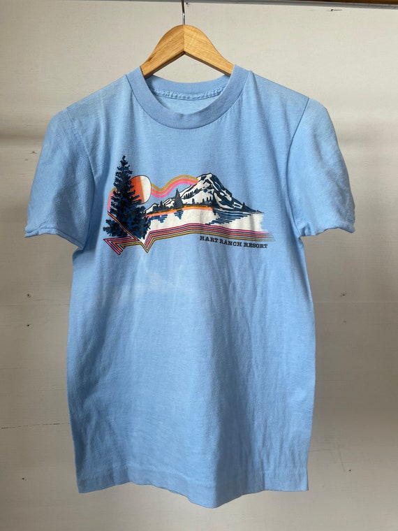 Small / 1980s Hart Ranch Resort T-Shirt / Blue / … - image 1