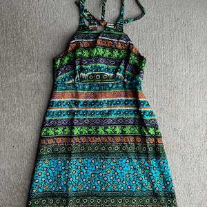 XS SM, 1970s El Eu Hawaii Printed Summer Tunic Top, Tank Top, Beach - J