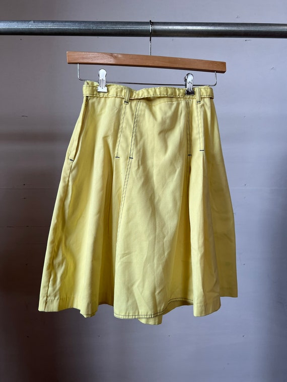 28” Waist, 1970s Yellow Skort, Shorts Skirts - image 4