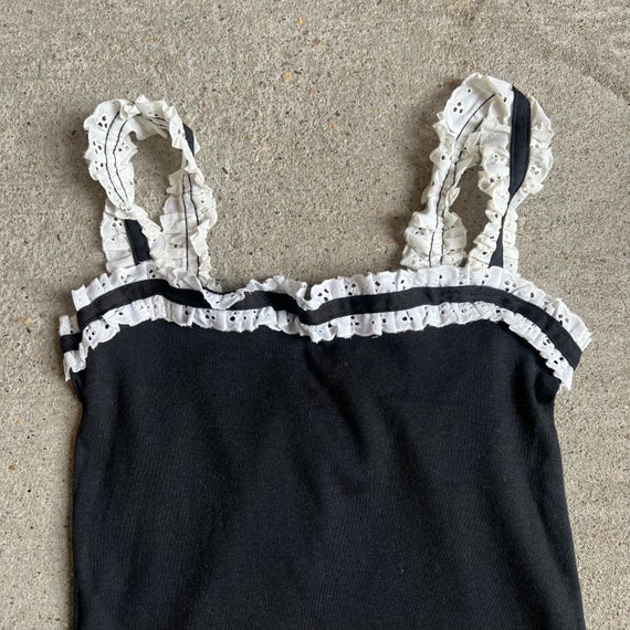 Sm, 1970s Black Lace Tank Top, Cute, Summer, N - image 2