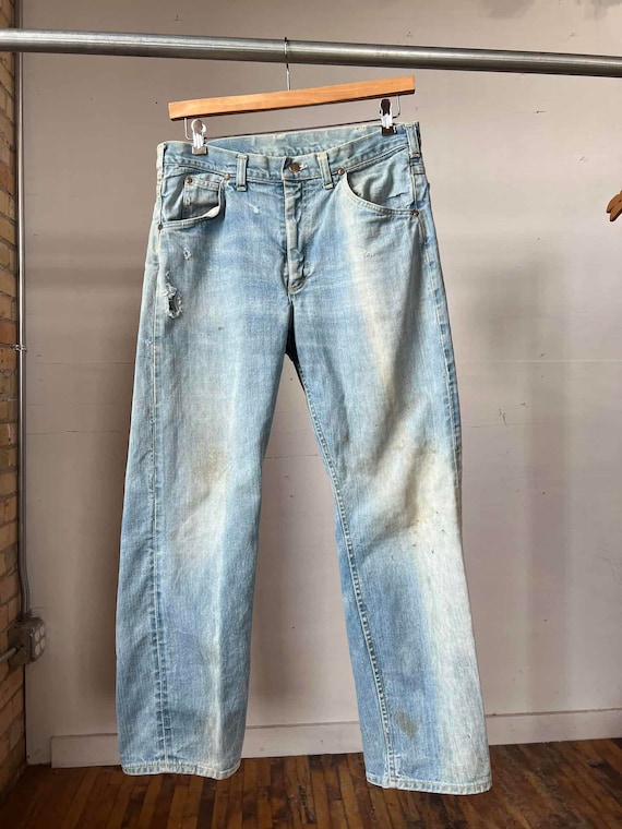 34" Waist, 1960s 1970s Lee Riders Jeans, Light Was