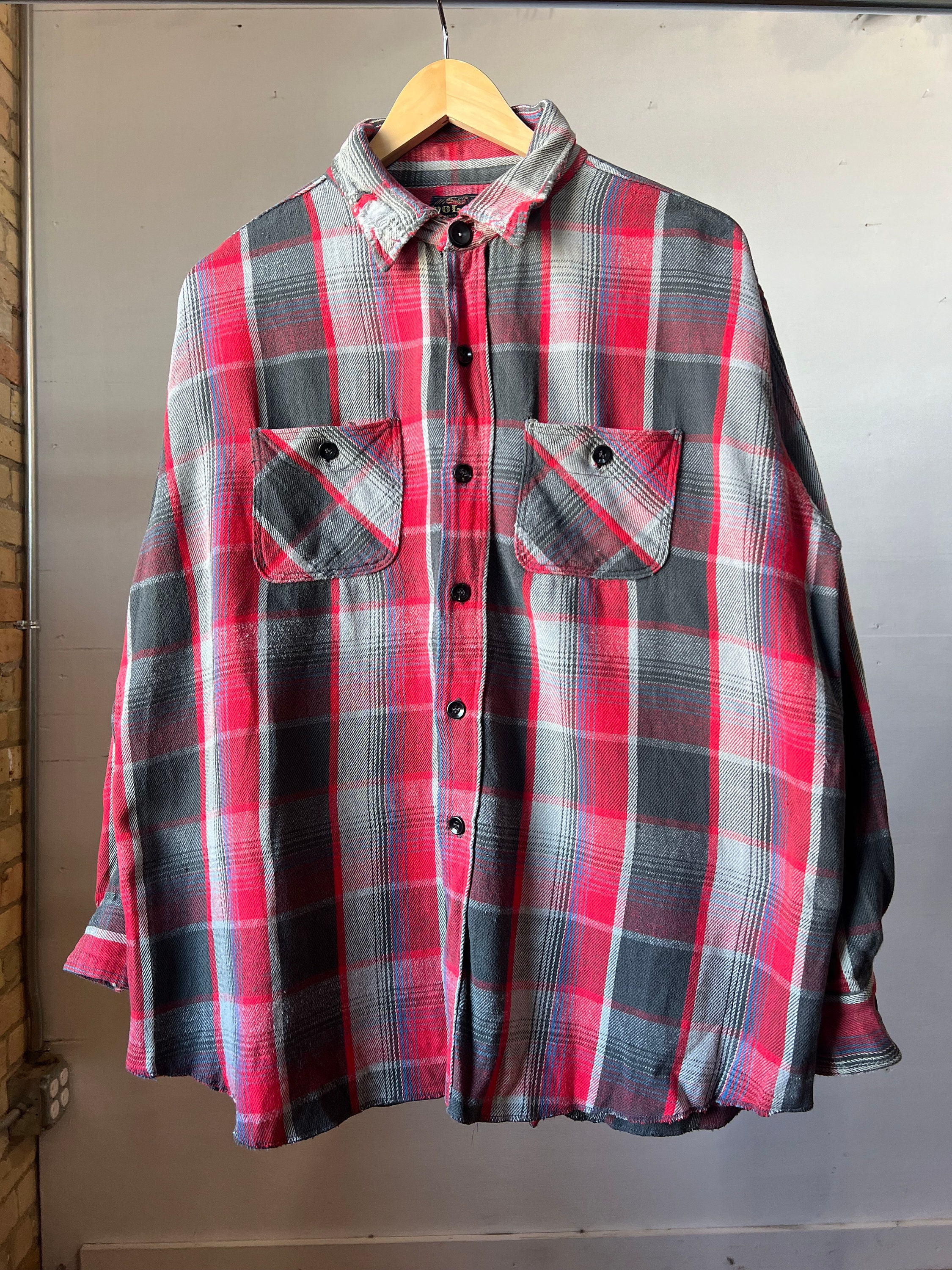 1950s POLAR Cotton Flannel Work Shirt, Vintage, XL - F - Etsy