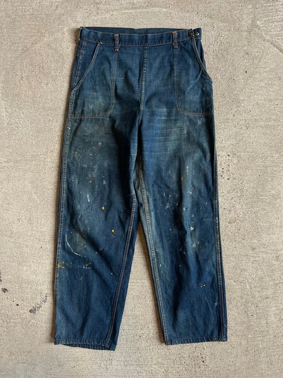 Vintage 40s Unbranded Small Waist Side Zip Jeans, 23x23 Petite Juniors  Women's Workwear Waldes - Etsy