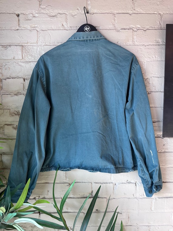 L, 1950s Green Work Jacket, Cropped, Cotton - image 6