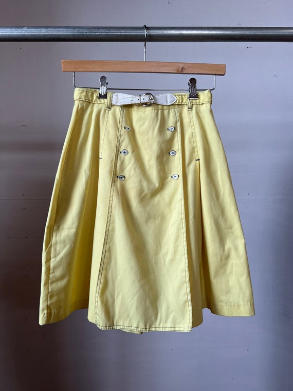 28” Waist, 1970s Yellow Skort, Shorts Skirts - image 1