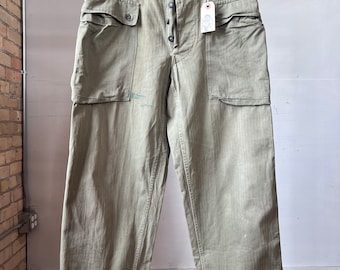 33" Waist, 40s WW2 USMC P44 HBT Trousers, Monkey Pants, Marines, Cargo, Rare