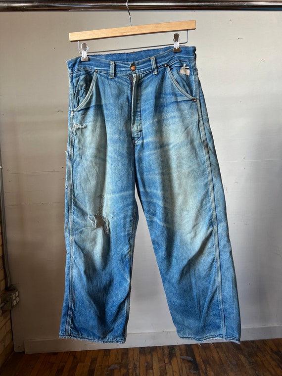 32 Waist 1950s SEARS Cotton Flannel Lined Carpenter Jeans Workwear Q Etsy UK