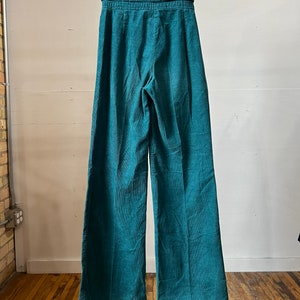 24 Waist, 1970s Green Corduroy Flare Pants, Wide Leg A image 4