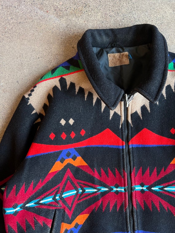 Vintage 1980s 1990s Pendleton Wool Aztec Jacket, … - image 2