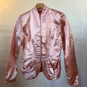 Sm Med, 1970s Carlye Pink Satin Top, Glam - A