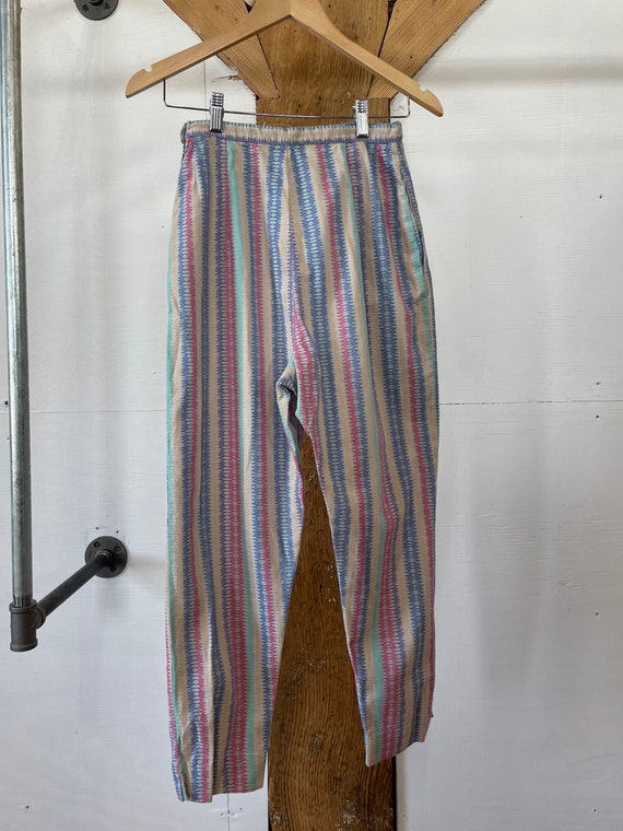 24" Waist / 1960s Striped Side Zip Trousers / Pan… - image 4