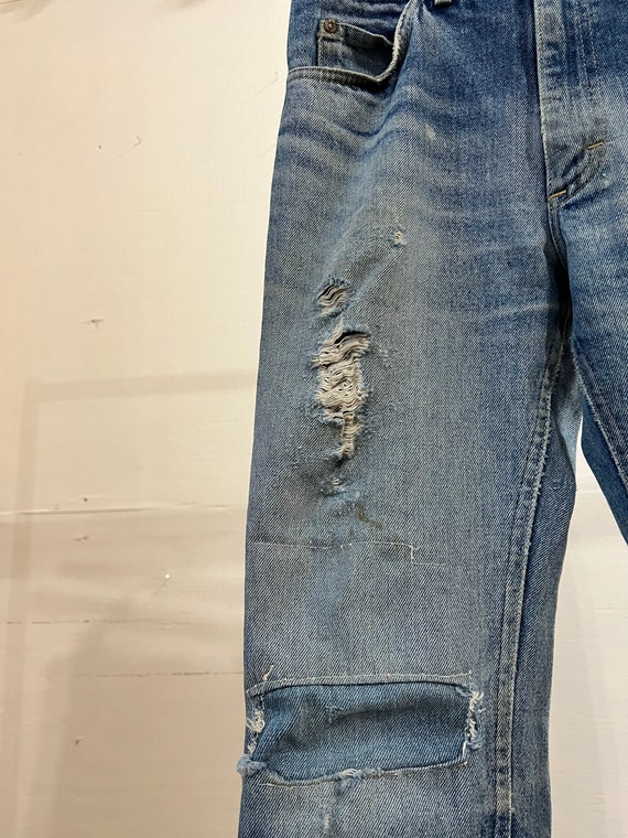 26" Waist, 1980s Lee Patchwork Jeans, Workwear, D… - image 3