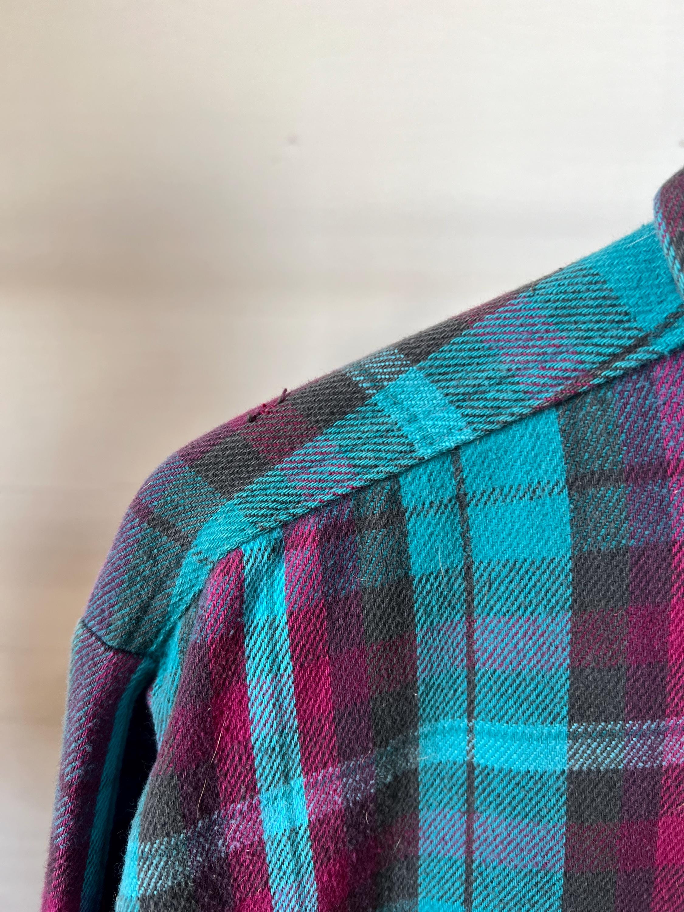 XL, Vintage 1990s Five Brothers Colorful Heavy Cotton Flannel