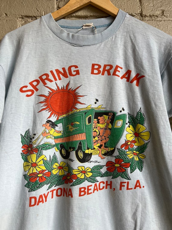 Sm Med, 1970s Daytona Beach Florida T-shirt, Sprin