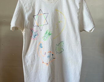 Med, 1970s Hand Drawn T-Shirt, Cute - G