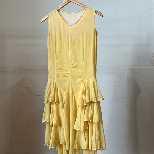 Yellow Chiffon Dress - Etsy