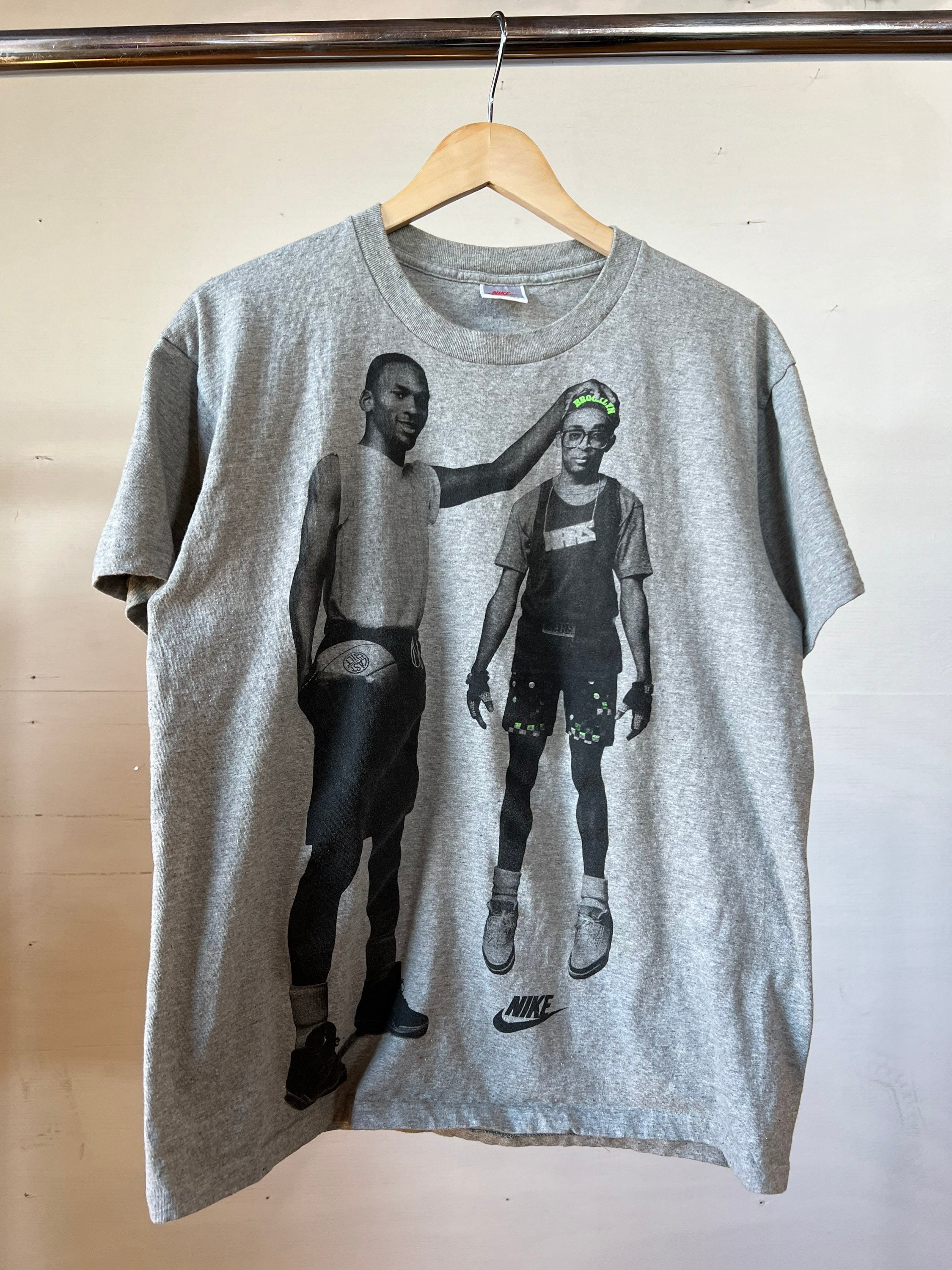 Large Nike Michael Jordan Spike Lee T Shirt Grey
