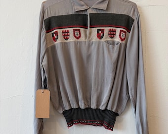 50s 60s Rockabilly Mens XL Ban Lon Cable Knit Pullover Polo Shirt