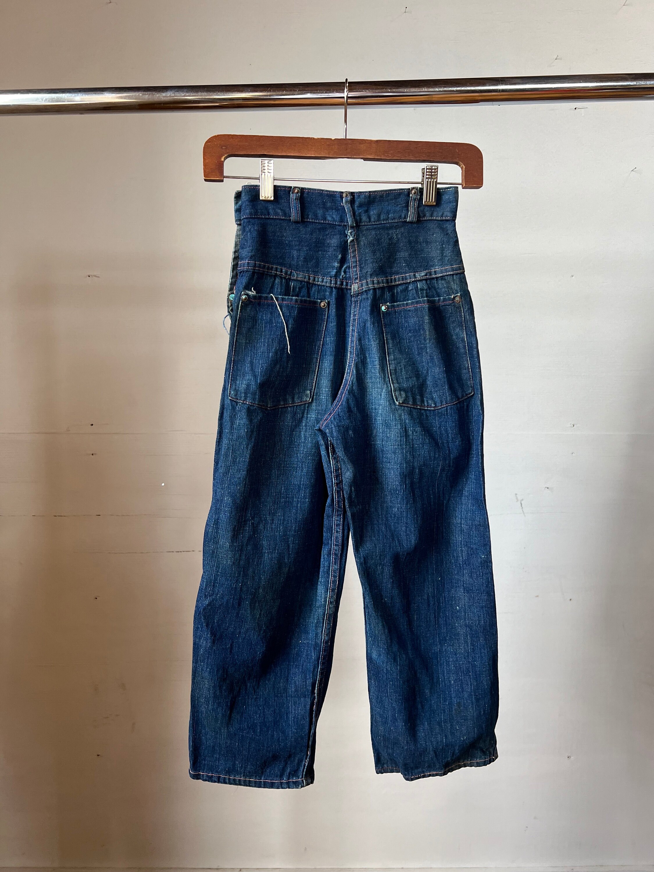 1940s Children's Dark Side Button Jeans, Workwear, Cotton, P