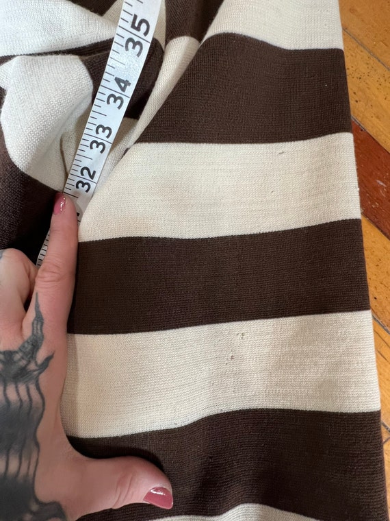 XS SM, 1970s Brown Striped Dress, Polyester - image 7