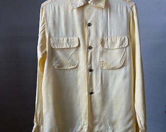 Vintage 1950s Rayon Gabardine Sport Shirt ~ Size M ~ Loop Vintage 1950s Rayon Gabardine Sport Shirt ~ Size M ~ Loop