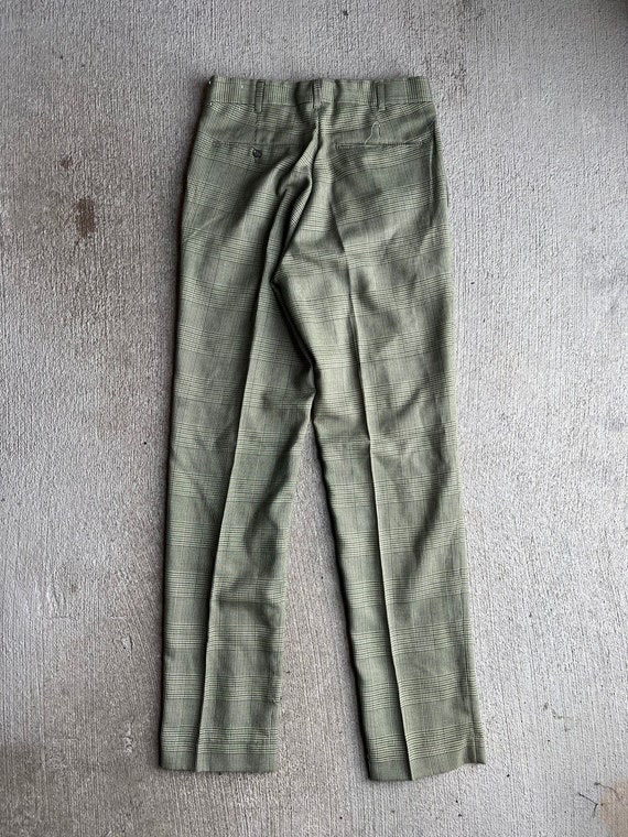 28" Waist, 1970s Plaid Khaki FARAH Trousers, Pant… - image 7