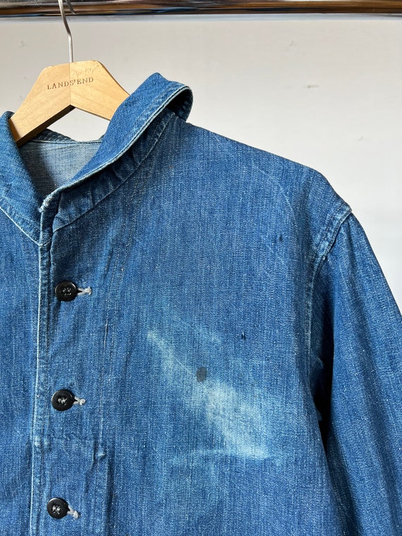 Med / 1940s 1950s USN Denim Shawl Collar Jacket / Wor… - Gem