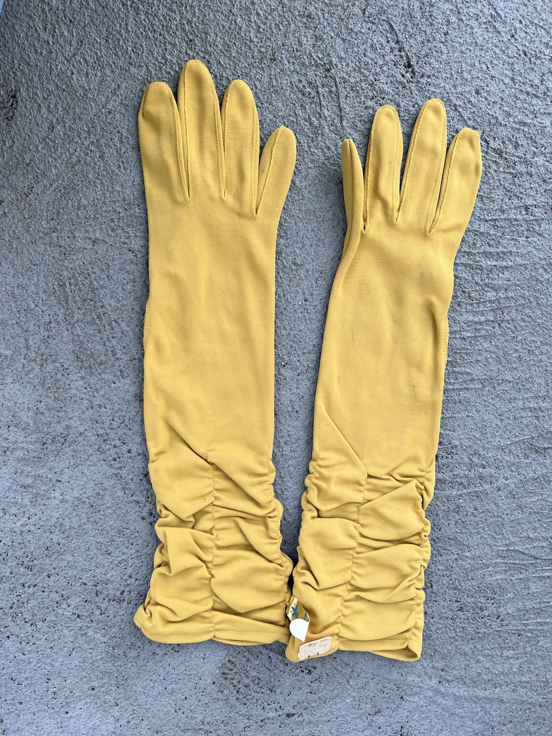 NWT 1970s Ruched Yellow Evening Gloves, Formal Gloves, Opera Gloves Etsy