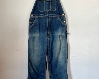 37” Waist, Anthony’s Buckhide Denim Workwear Overalls, Sanforized, 1940s 1950s