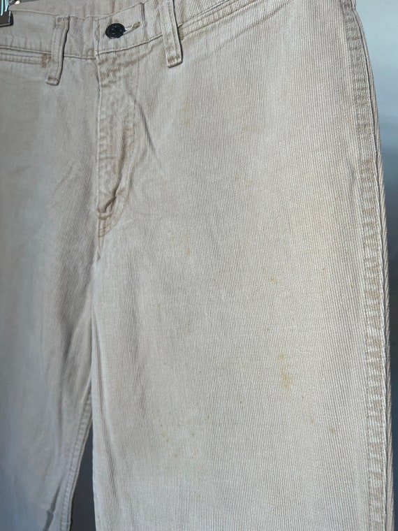 31" Waist, 1970s Levis Corduroy Flare Pants, Khak… - image 3