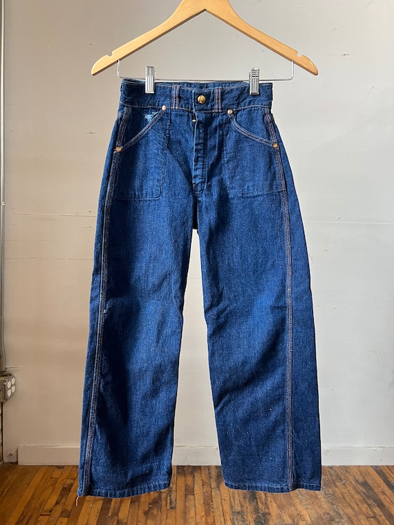 Kids 1950s Dark Wash Jeans, Workwear, Sanforized