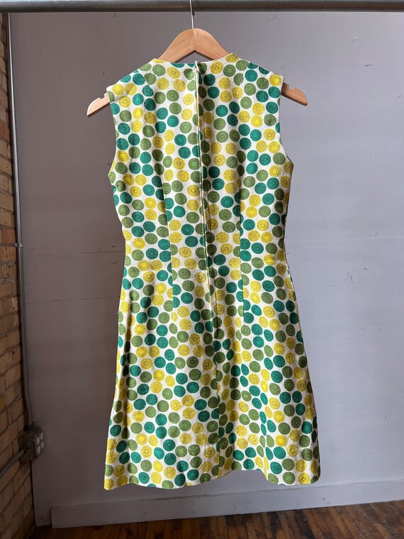 XS SM, 1960s Mod Dress, Yellow Green, Cute, Summer - image 4