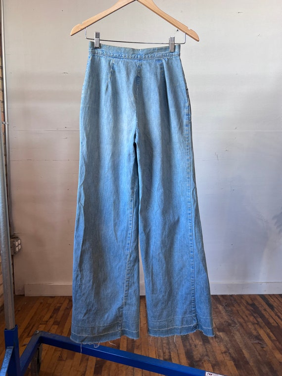 25” Waist, 1970s Denim Flare Jeans, As Is - B - image 5