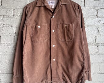 Small, Vintage 1950s Penneys Towncraft Corduroy Shirt, Brown - Etsy