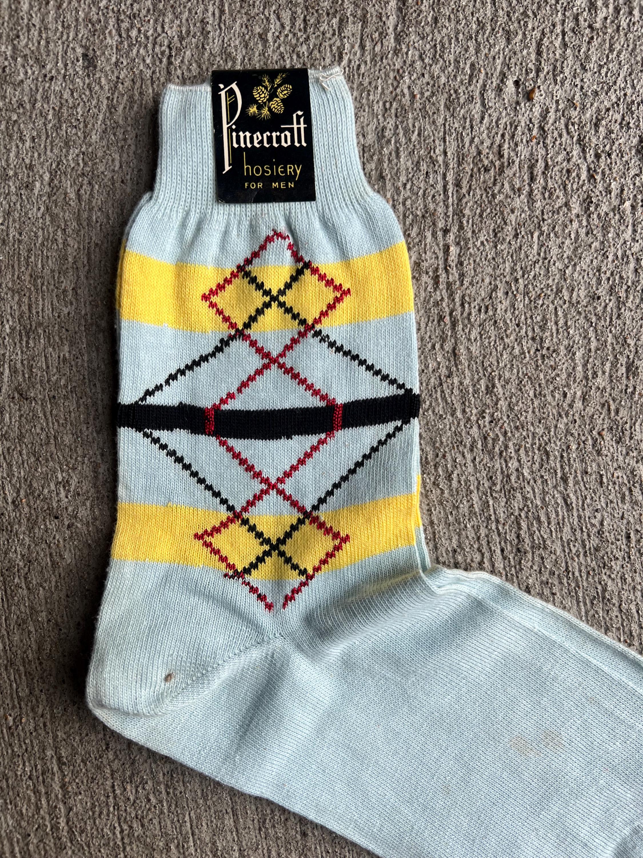 Deadstock 1950s Pinecroft Cotton Rayon Socks, Blue, Menswear - Etsy
