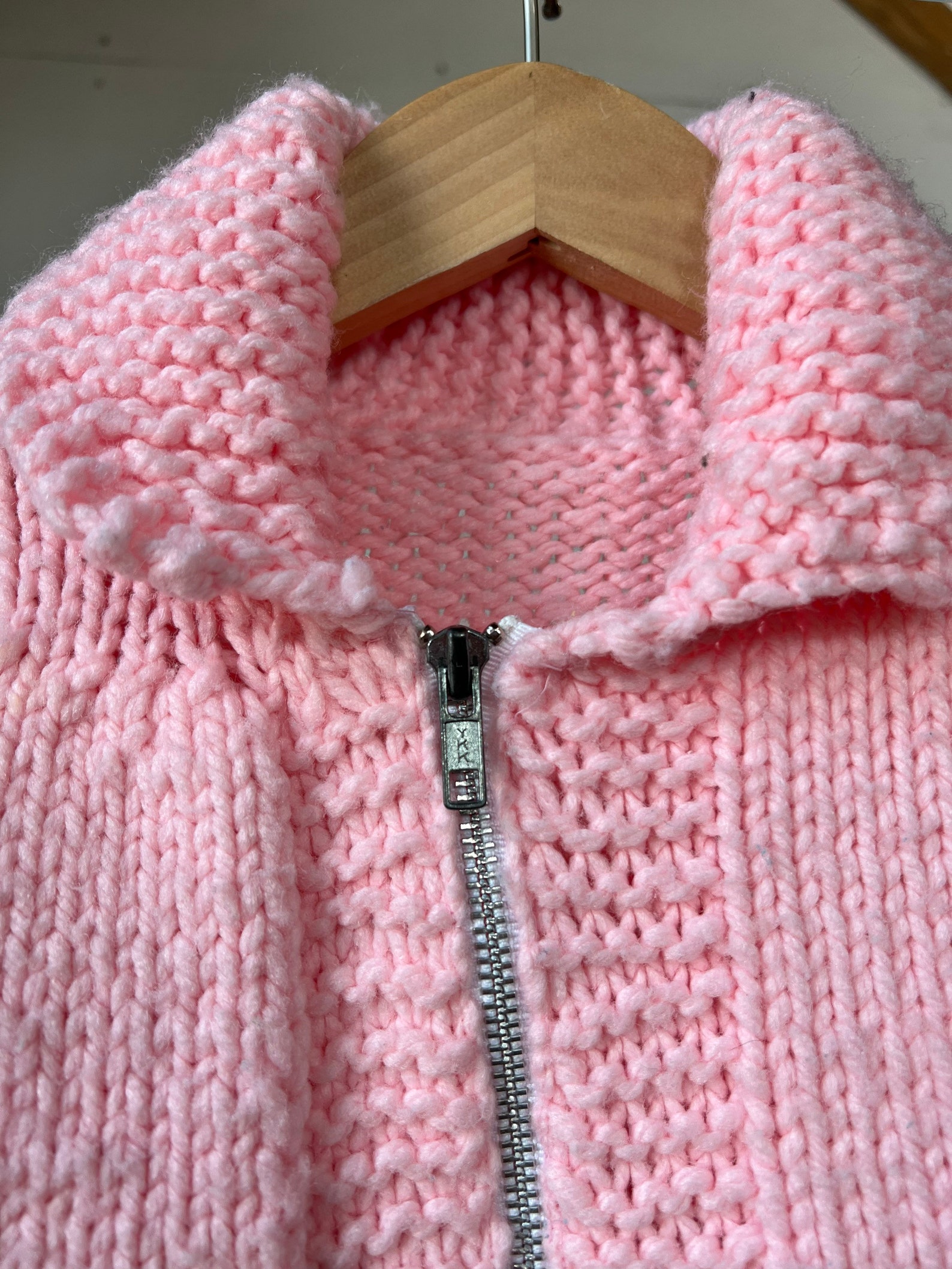 KIDS / 1970s 1980s Cat Cowichan Sweater / Pink Etsy