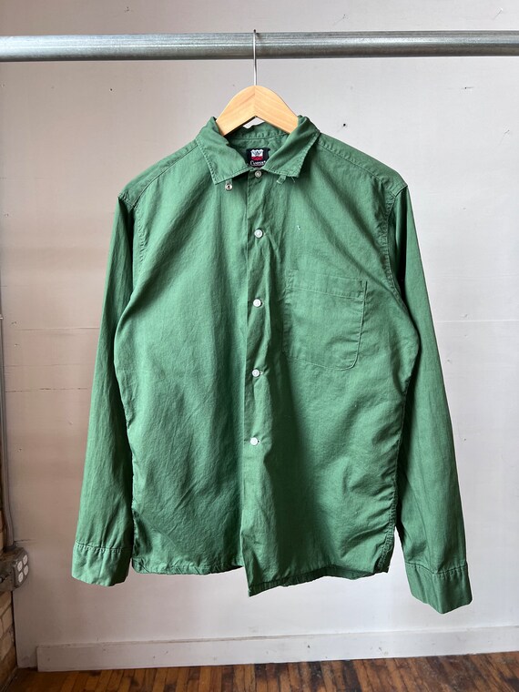 Medium, 1950s 1960s Campus Green Cotton Shirt - image 1