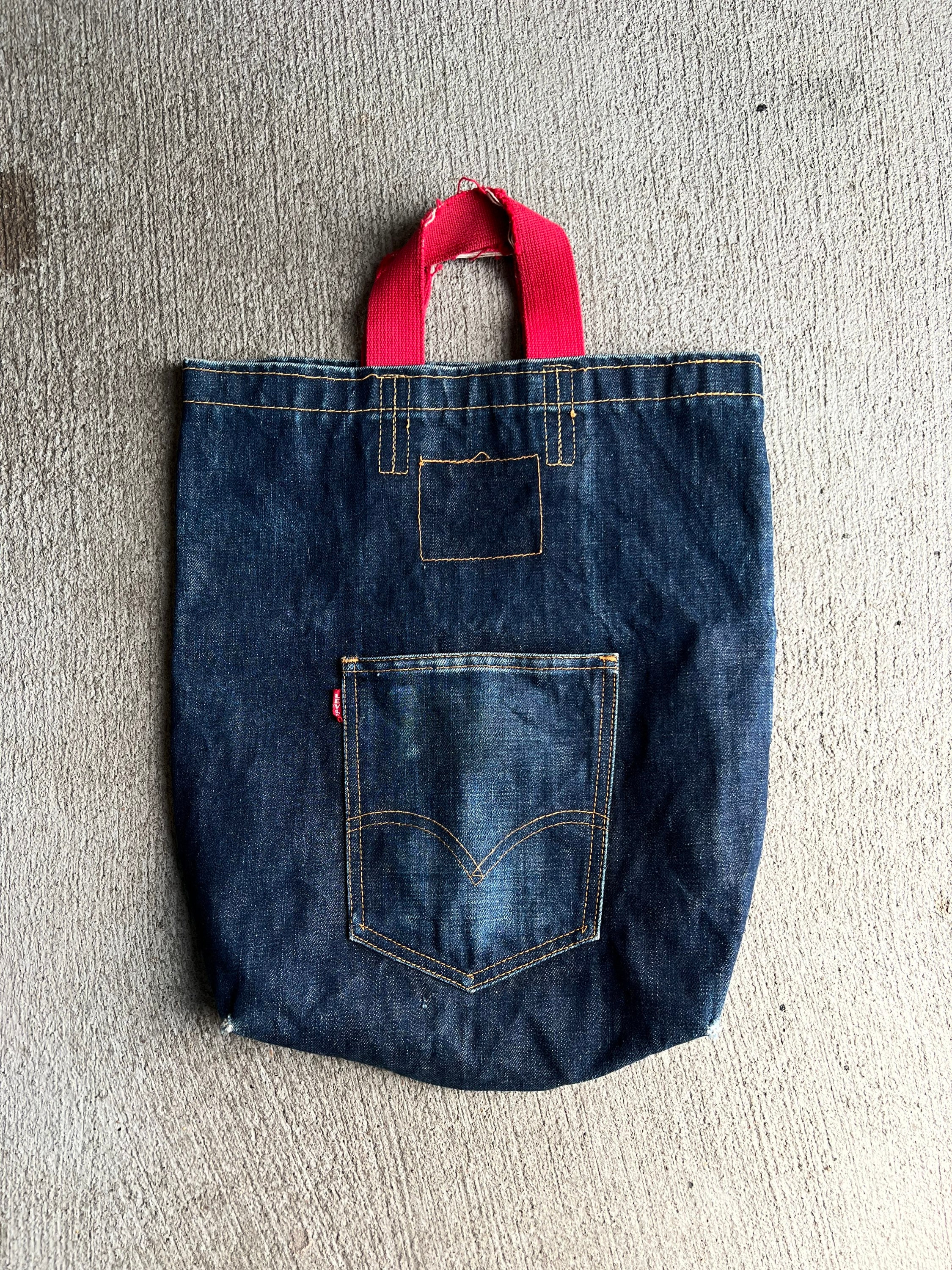 Vintage Levis Denim Pocket Tote. Big E, 1970s 1960s - H - Etsy Vintage Levis Denim Pocket Tote. Big E, 1970s 1960s - H - Etsy