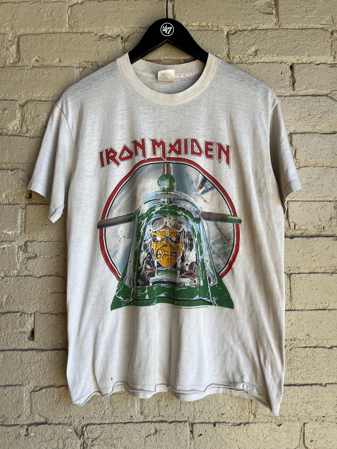 M L, Vintage 1984 Iron Maiden Aces High T-shirt, anni '80, Rock