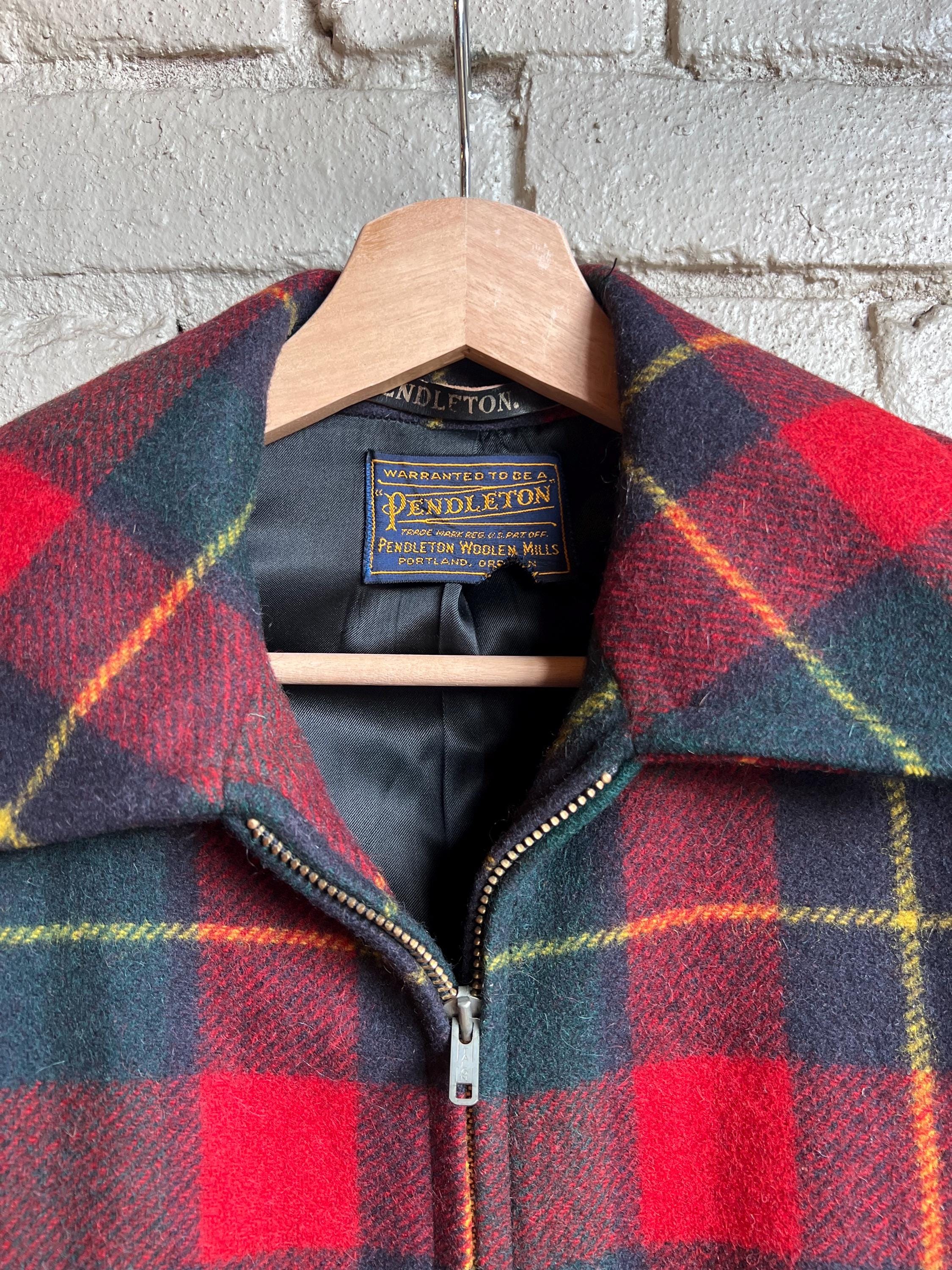 Vintage Pendleton Plaid Zip up Jacket, Wool, Fall Winter - Etsy