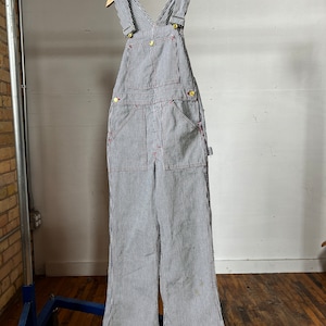 Sm, 1970er Eisenbahn Gestreifter Overall, Flare, Vintage