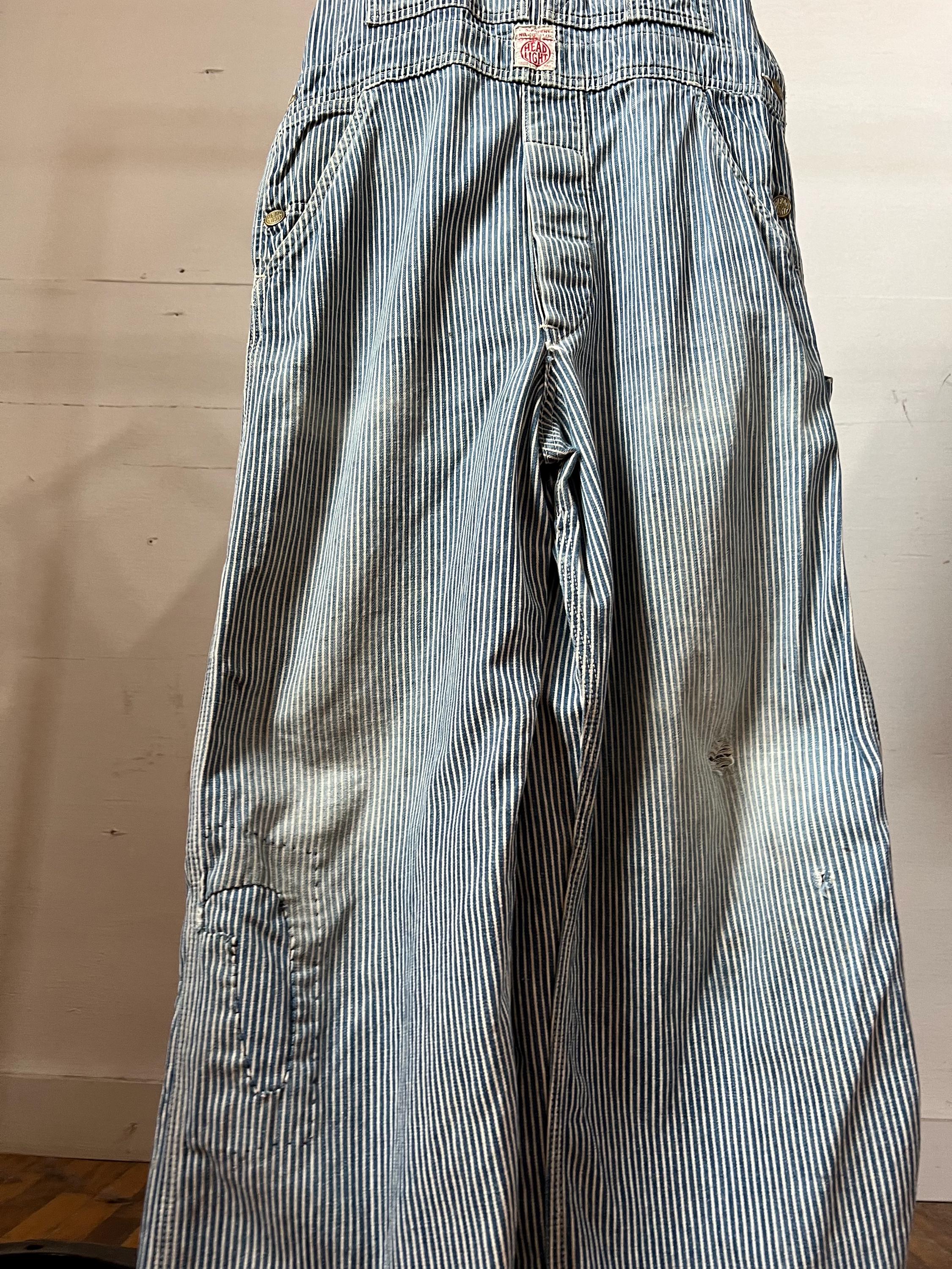 Hickory Stripe Bib Overalls with Hammer Loop | King Size
