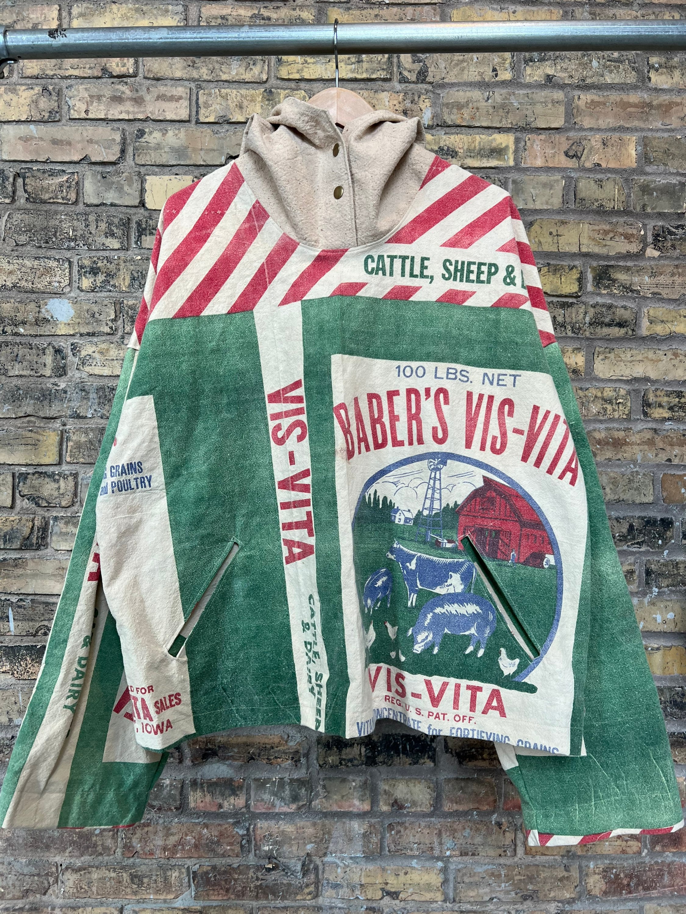 ジャケット・アウター vintage fabric feed sack jacket vintage fabric feed sack jacket