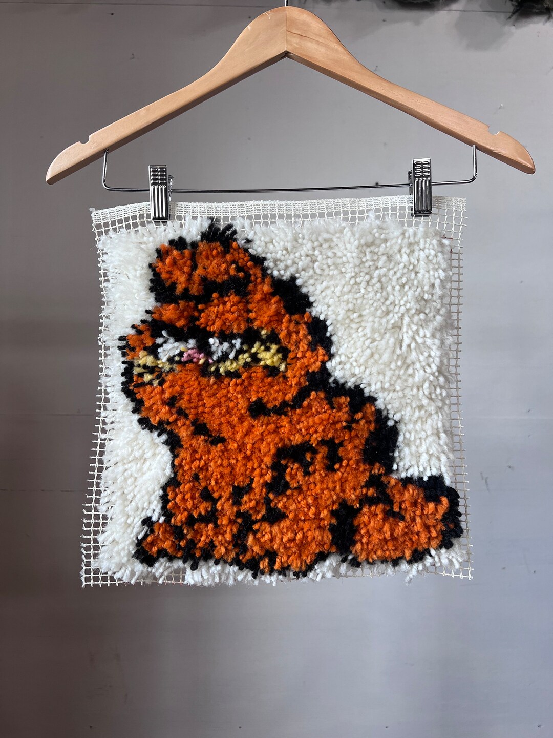 12x12 1970s Garfield Latch Hook Complete Rug Etsy
