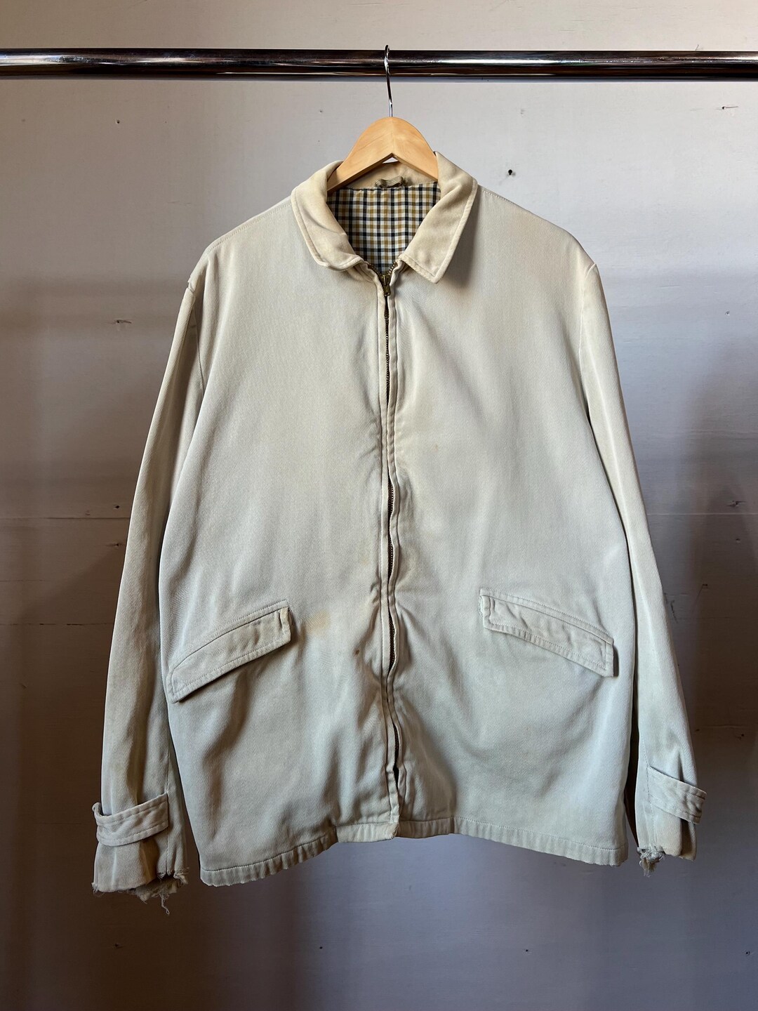 XL, Vintage 1950s Great Western Khaki Gabardine Jacket, as