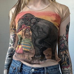 Sm, 1970s Hand Drawn Elephant T-shirt, Vintage Baby Tee, L - Etsy
