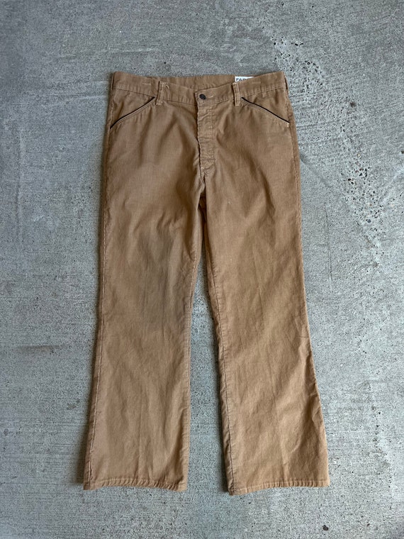 34" Waist, 1970s Khaki Farah Corduroy Trousers, VI