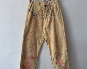29 "W Vintage 1960er Jahre Hand gezeichnete Senior Cordhose, BODE STYLE, Indiana