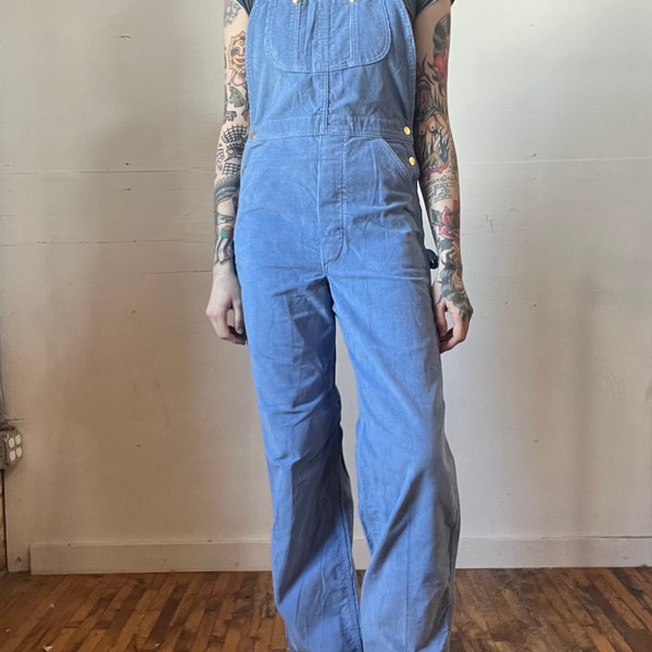 Jaren '70 blauwe LEE corduroy overall, vintage, lichtblauw