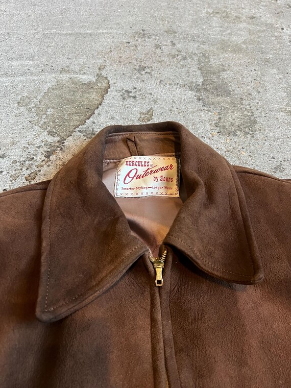 Vintage 1950s Hercules Suede Leather Jacket, Buckle Front